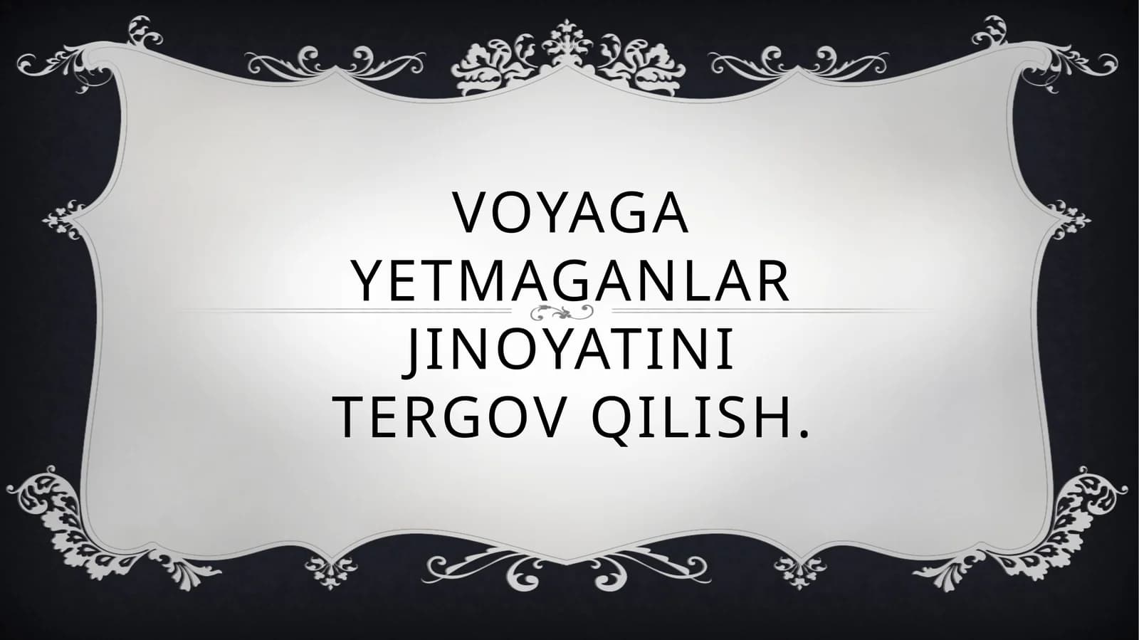 Jinoyatning kriminalistiktasnifi