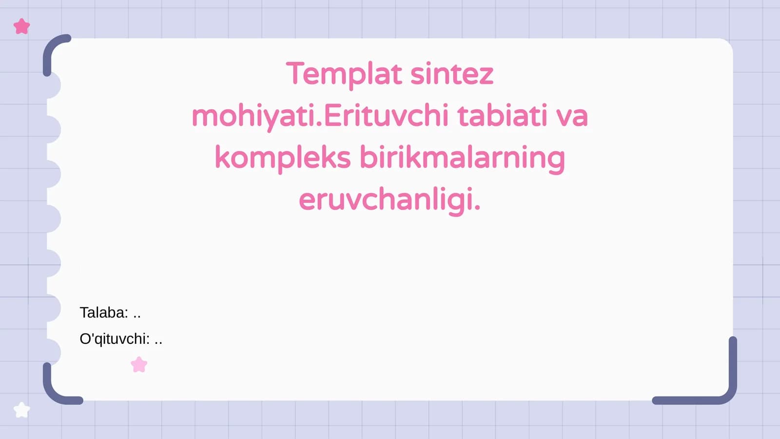 Templat sintez mohiyati