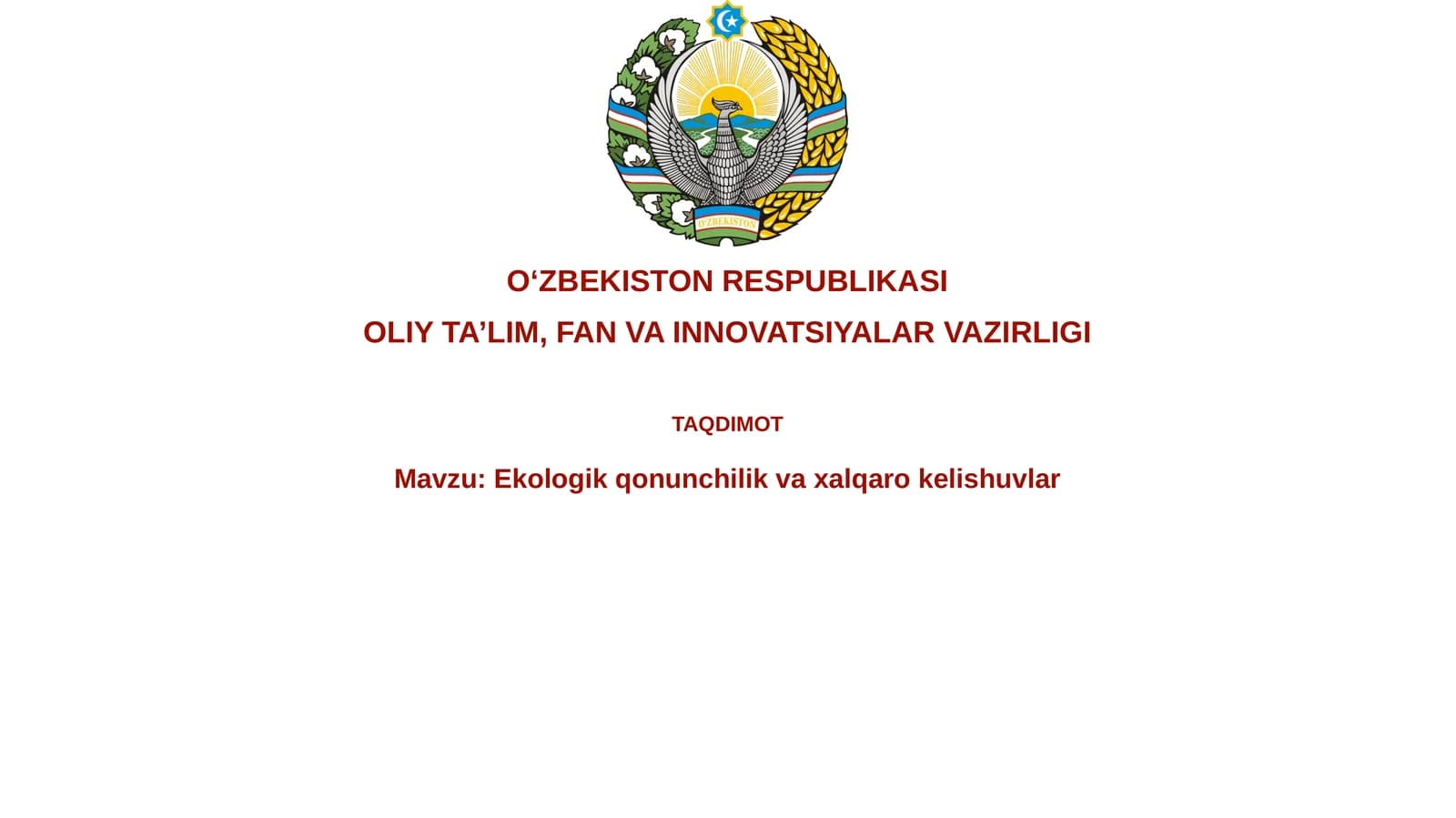 Ekologik qonunchilikning asosiy tamoyillari