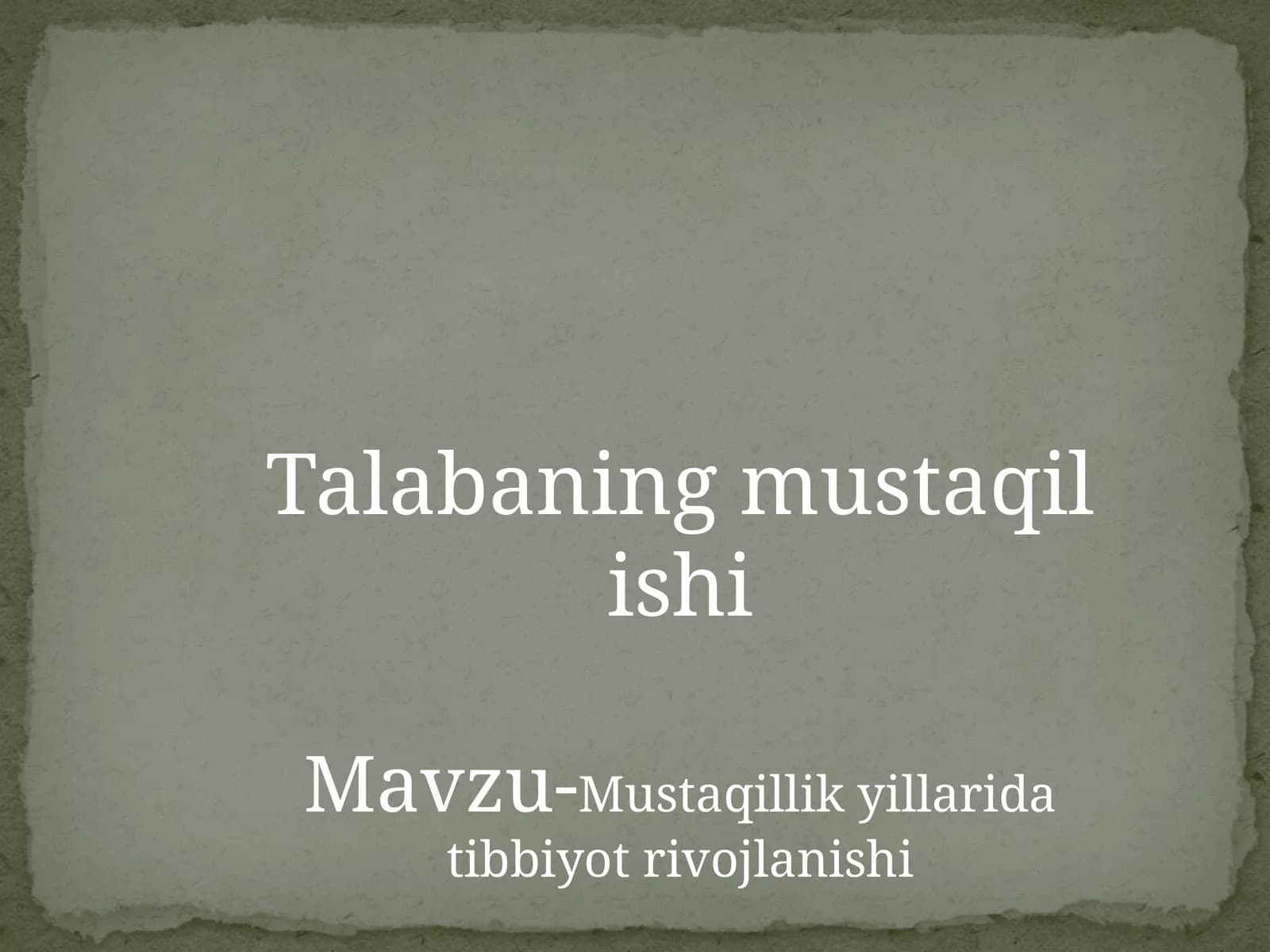 Talabaning mustaqilishi