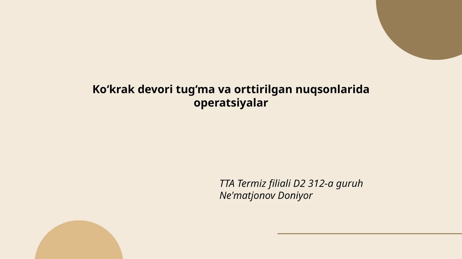 Ko‘krak devori tug‘ma va orttirilgan nuqsonlarida operatsiyalar