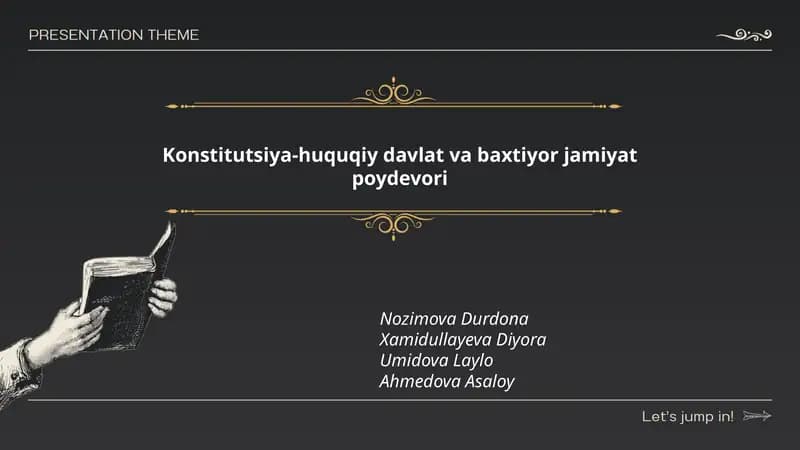 Konstitutsiya-huquqiy davlat va baxtiyor jamiyat poydevori
