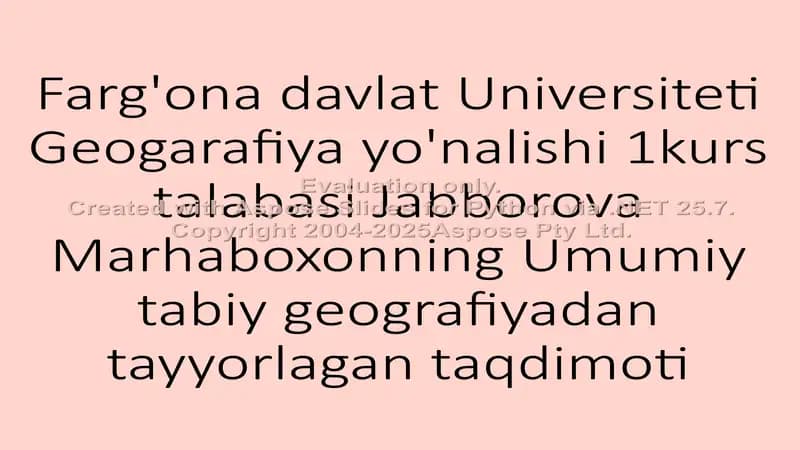 Gidrosfera va uning tarkibiy qismlari