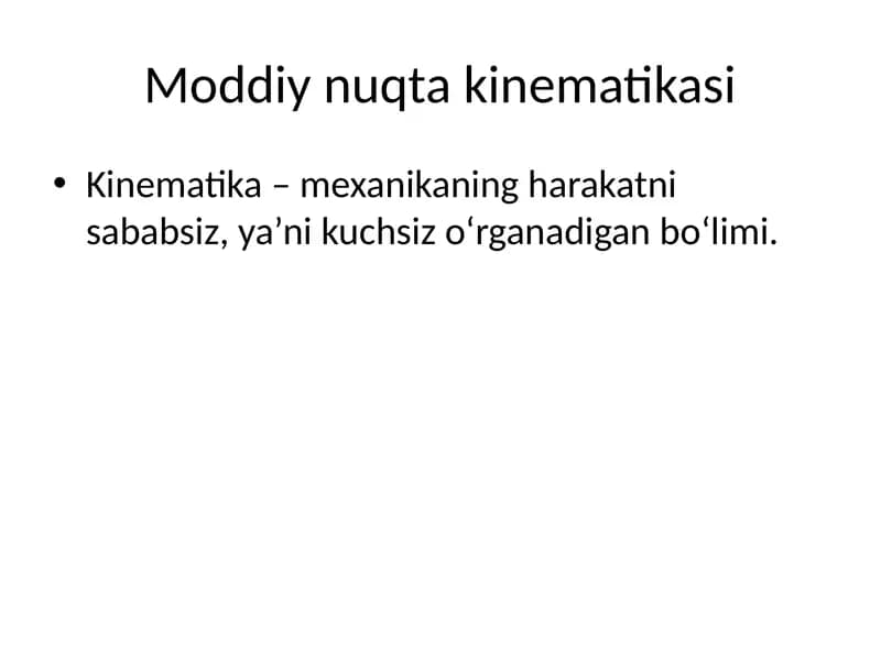 Moddiy nuqta kinematikasi