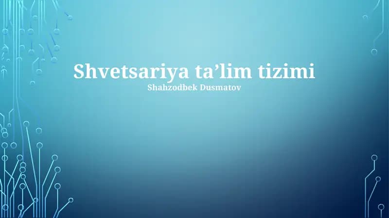Shvetsariya taʼlim tizimi