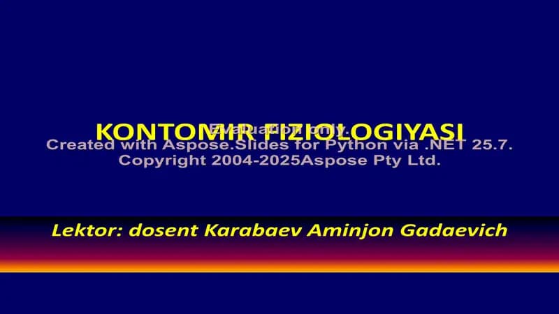 Kontomir Fiziologiyasi
