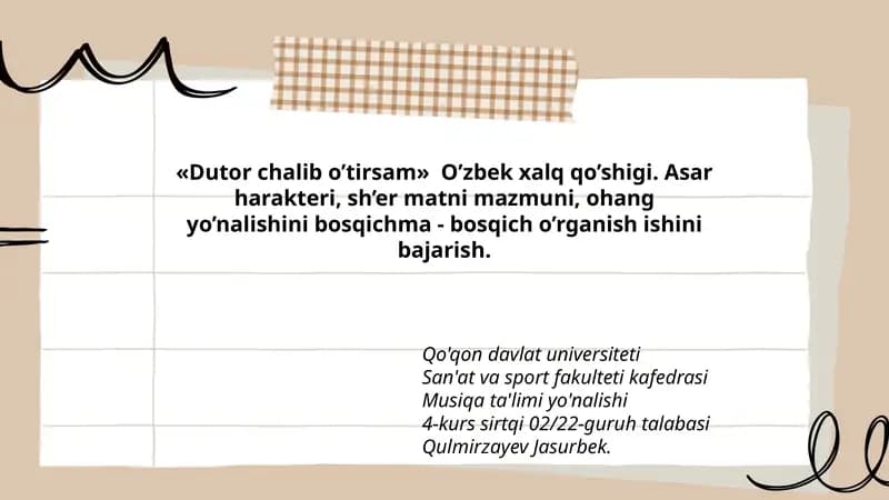 Dutor chalib o’tirsam