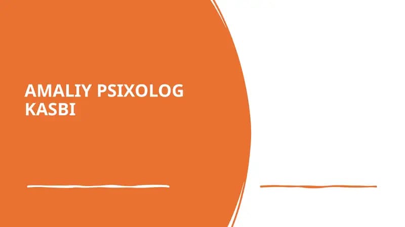 AMALIY PSIXOLOG KASBI