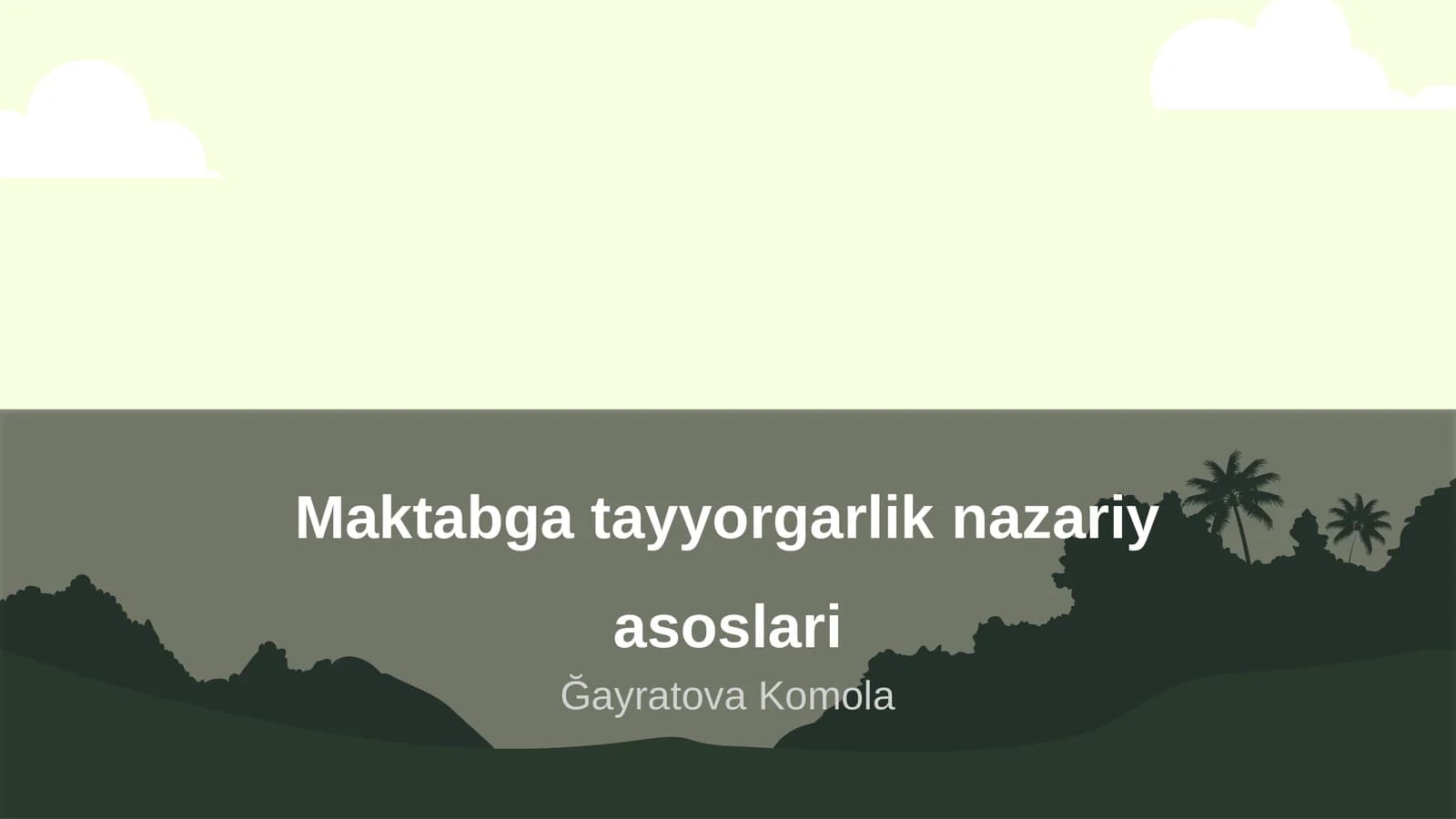 Maktabga tayyorgarlik nazariy asoslari