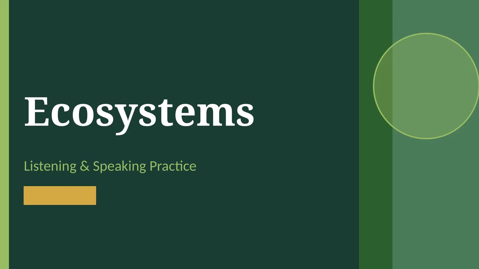 Ecosystems