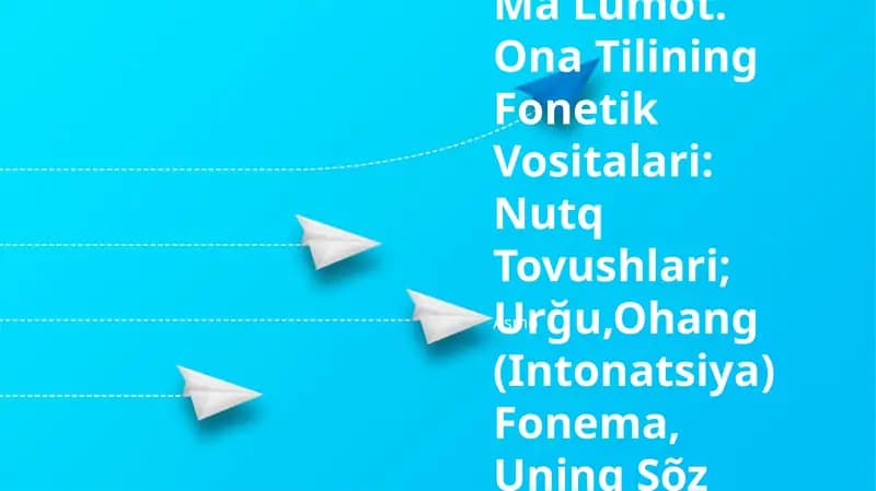 Fonetika Va Fonologiya Zamon Ona Tilining Fonetik Va Fonologik Tizimi (Sistemasi)