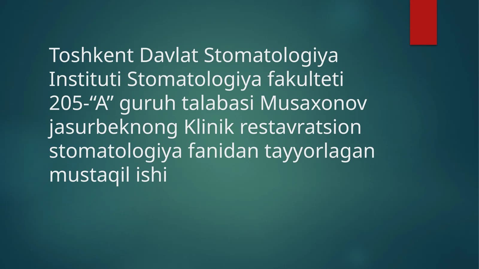 Karies va ovqatlanish tamoyillari