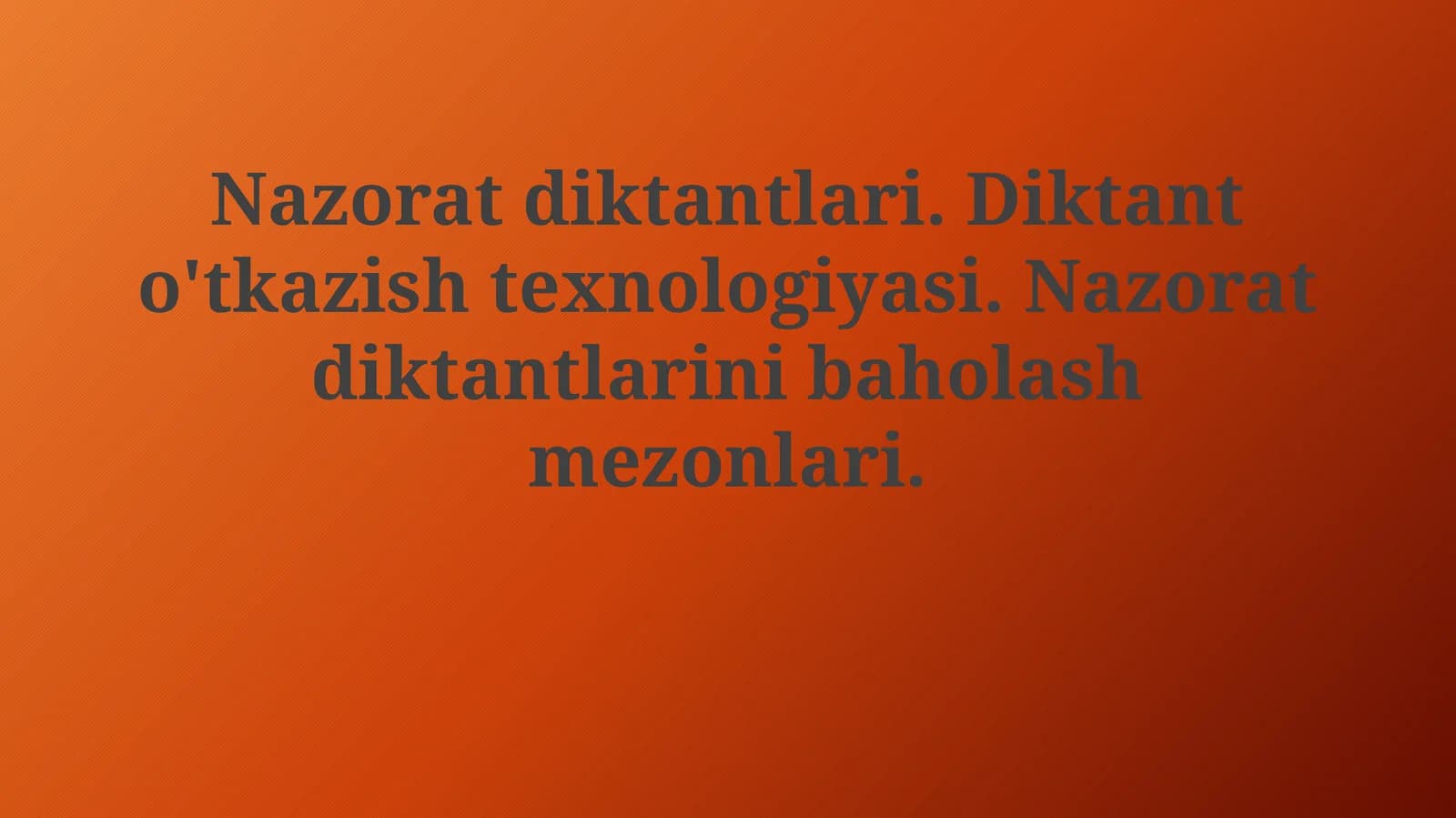 Nazorat diktantlari