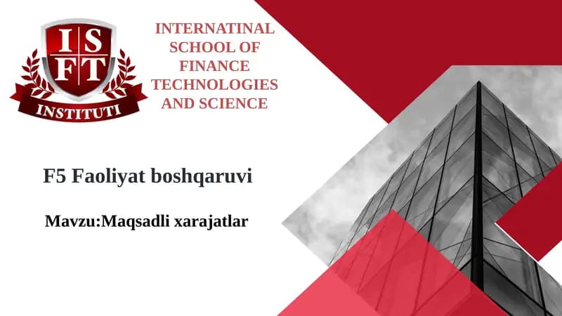 Maqsadli xarajatlar
