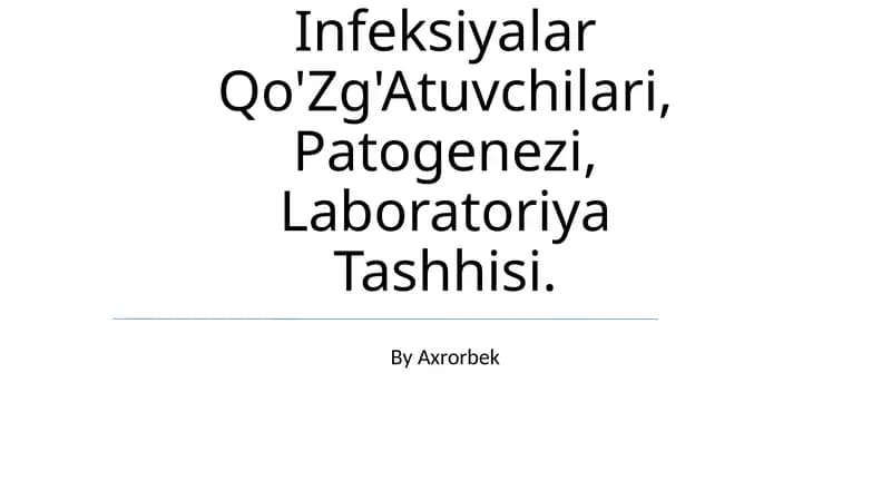 Pediatriyada Ko'P Uchrovchi Infeksiyalar Qo'Zg'Atuvchilari, Patogenezi, Laboratoriya Tashhisi