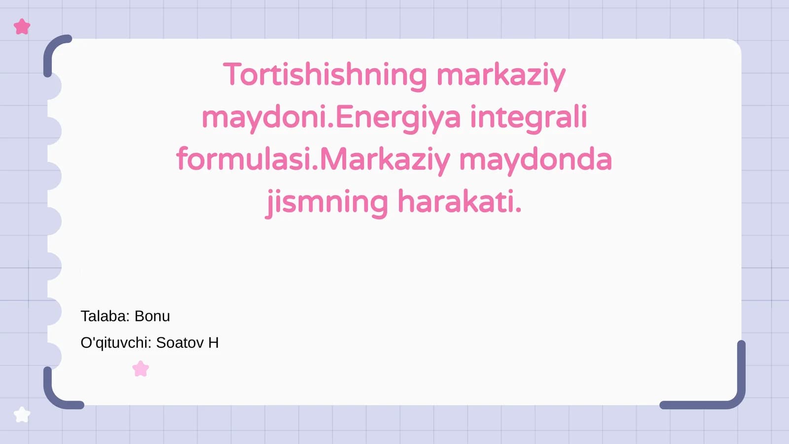 Energiya integrali formulasi