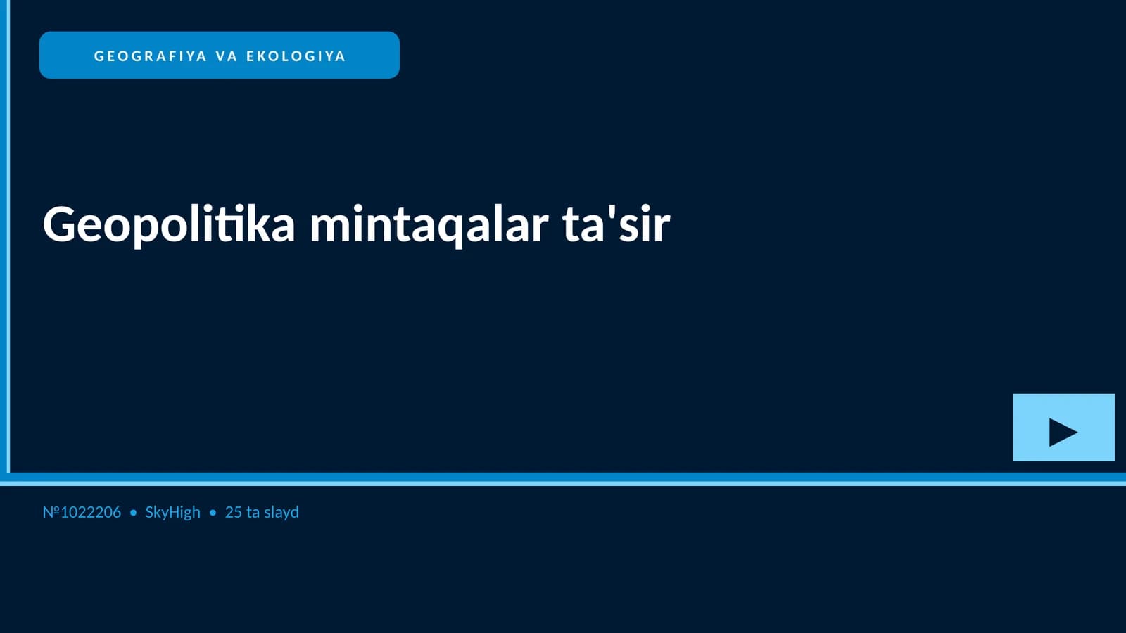 GEOGRAFIYA VA EKOLOGIYA