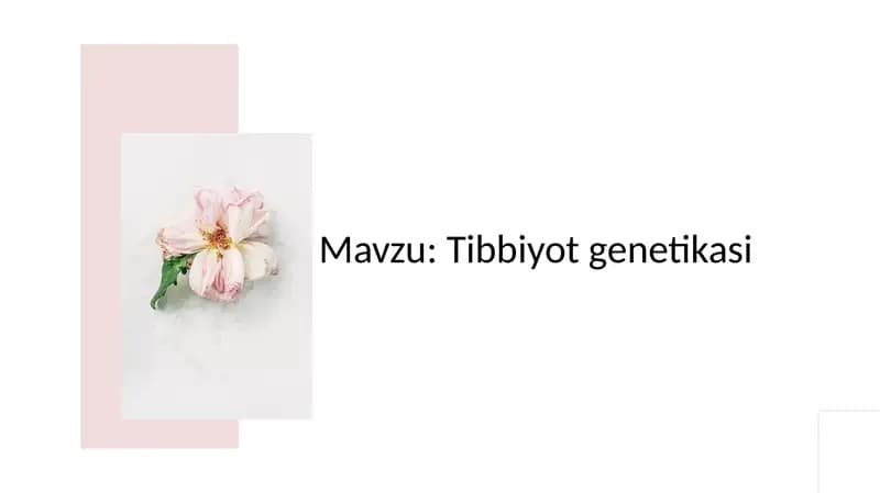 Tibbiyot genetikasi