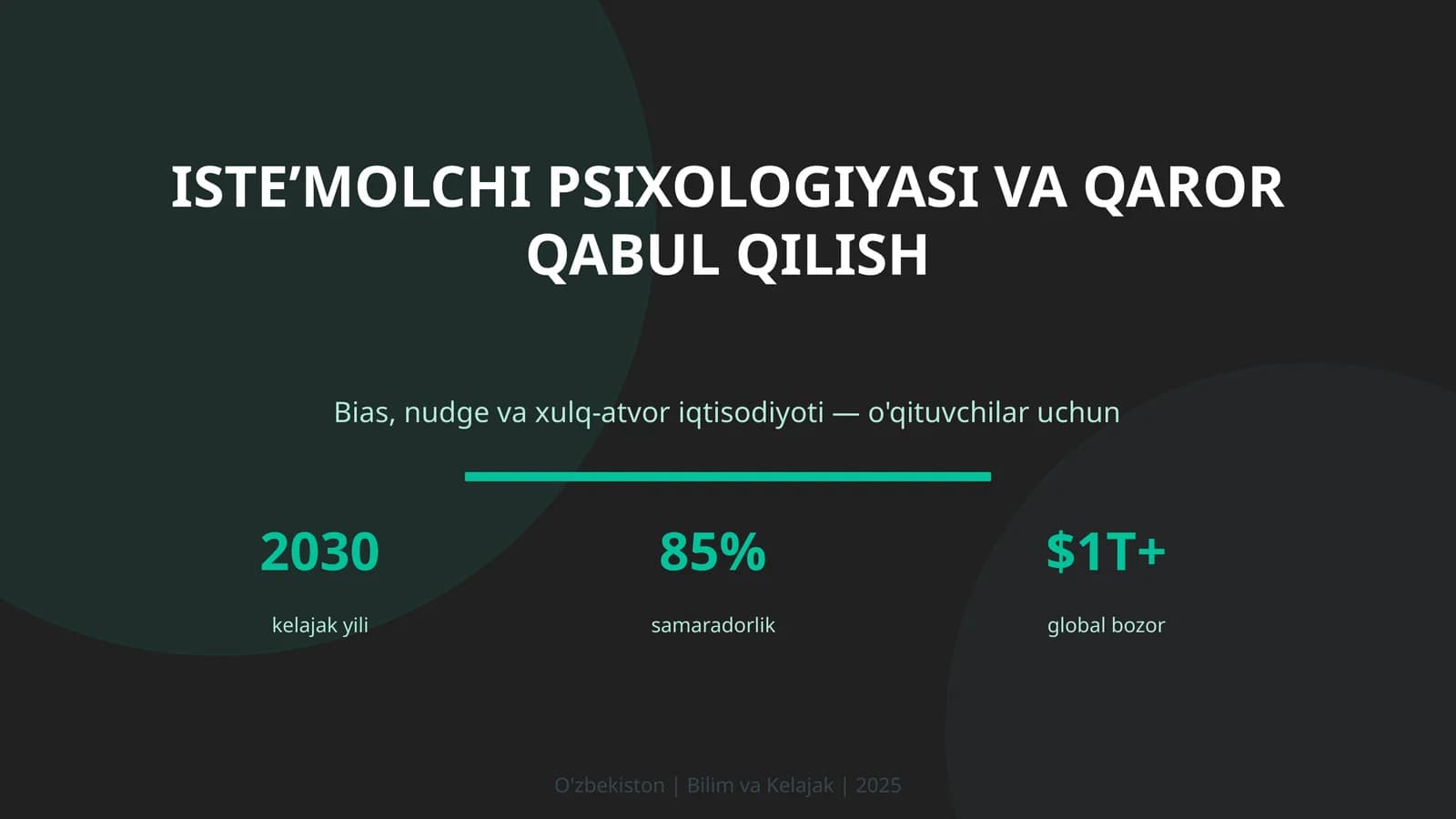 Isteʼmolchi psixologiyasi va qaror qabul qilish
