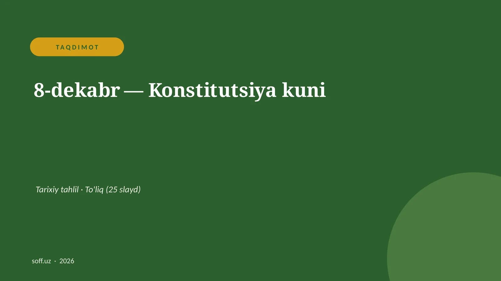 8-dekabr — Konstitutsiya kuni