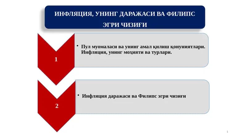 ИНФЛЯЦИЯ, УНИНГ ДАРАЖАСИ ВА ФИЛИПС ЭГРИ ЧИЗИҒИ