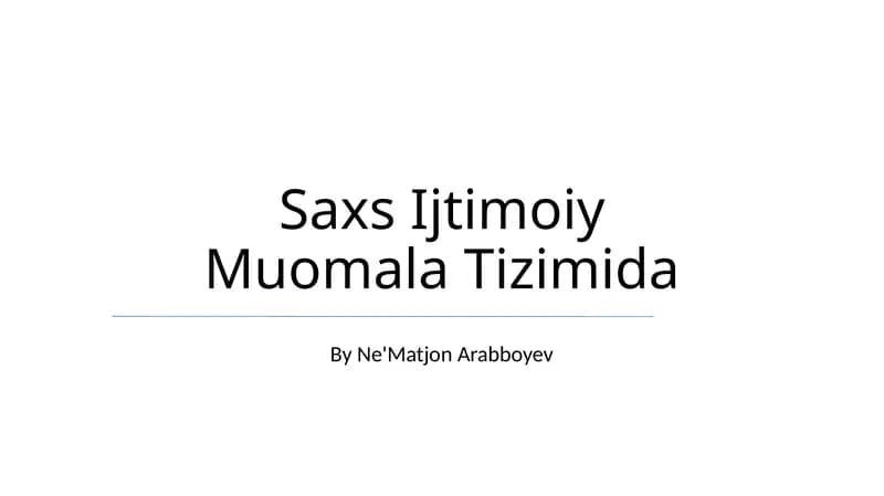 Shaxslararo muloqotda saksafon