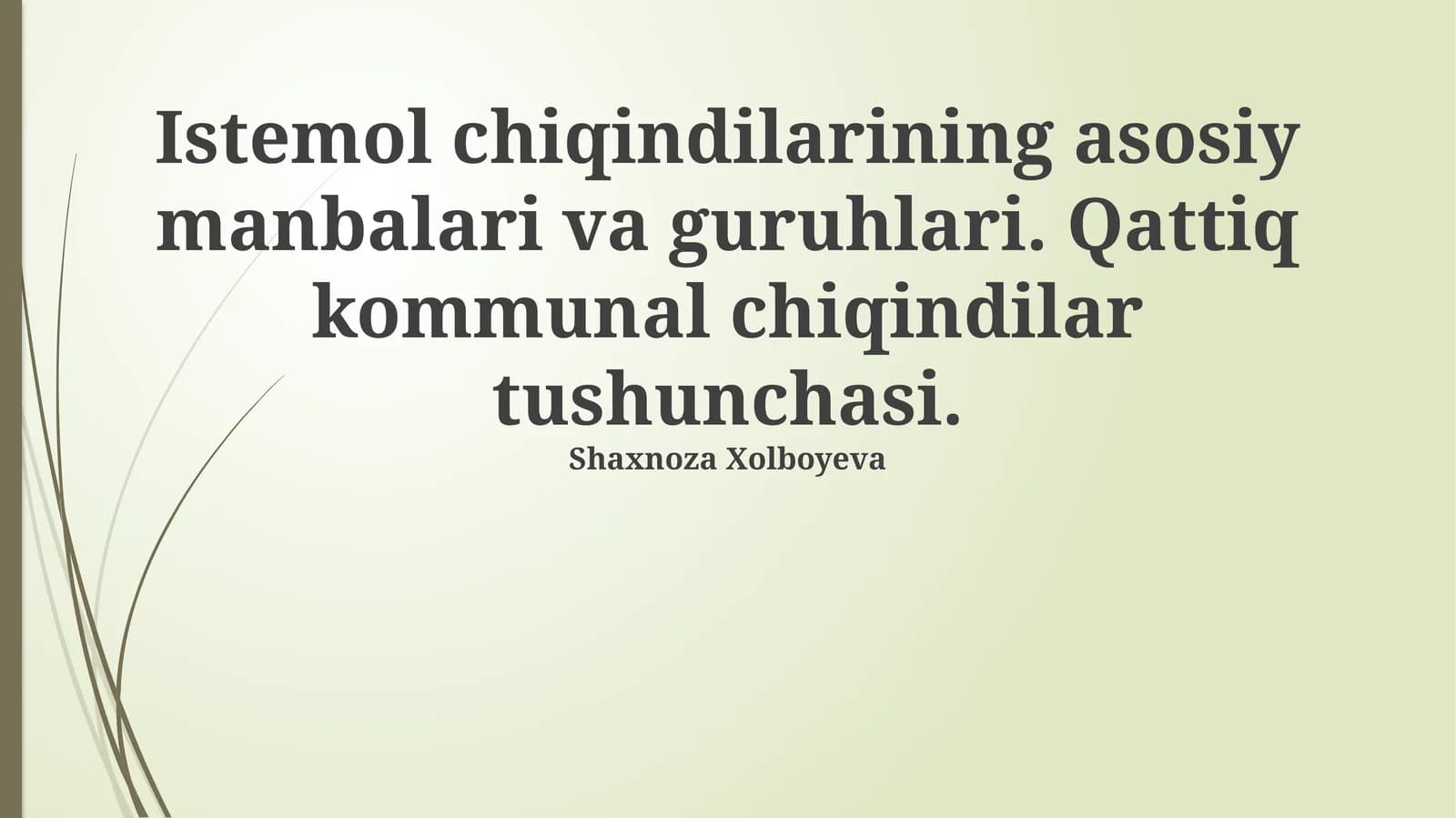 Qattiq kommunal chiqindilar tushunchasi