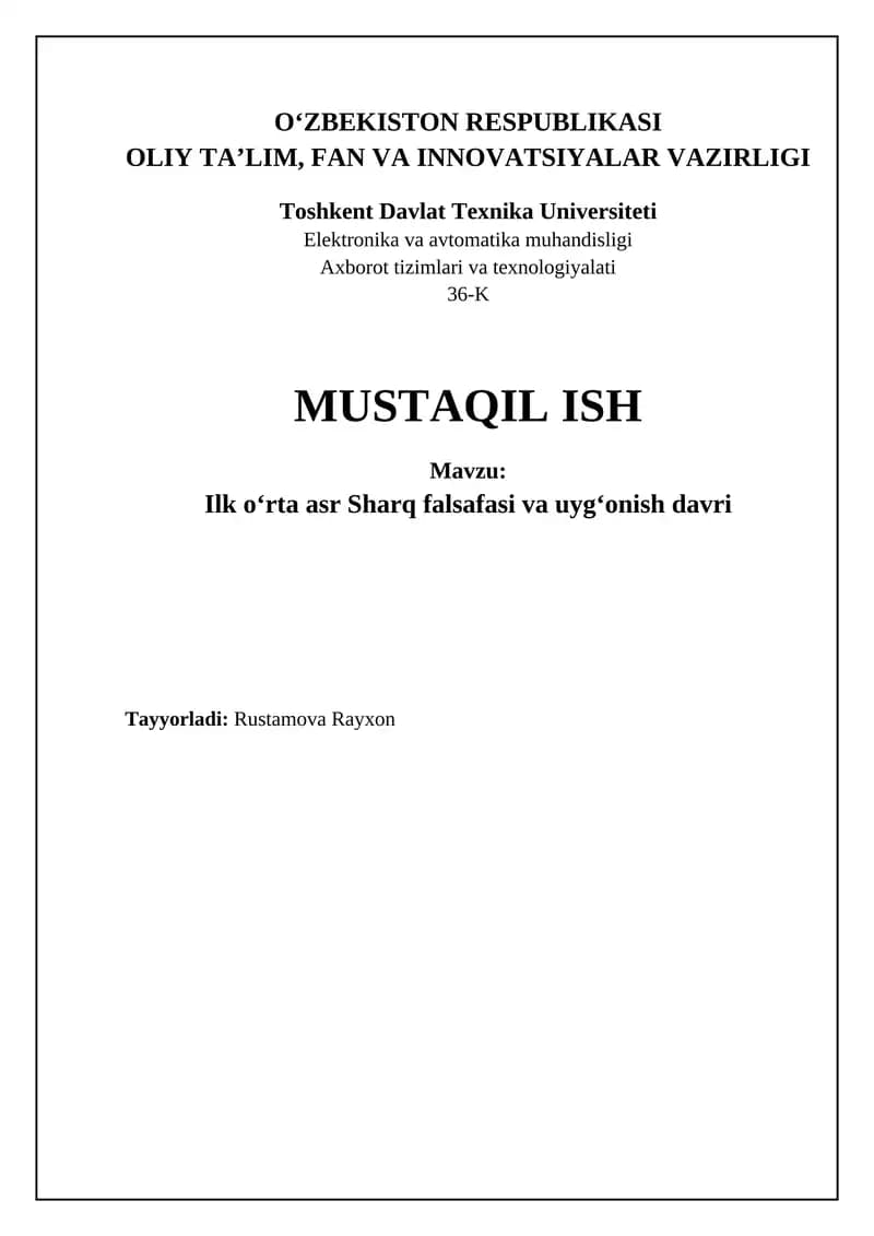 Ilk o'rta asrlardagi Sharq falsafasi: Asosiy maktablar va g'oyalar