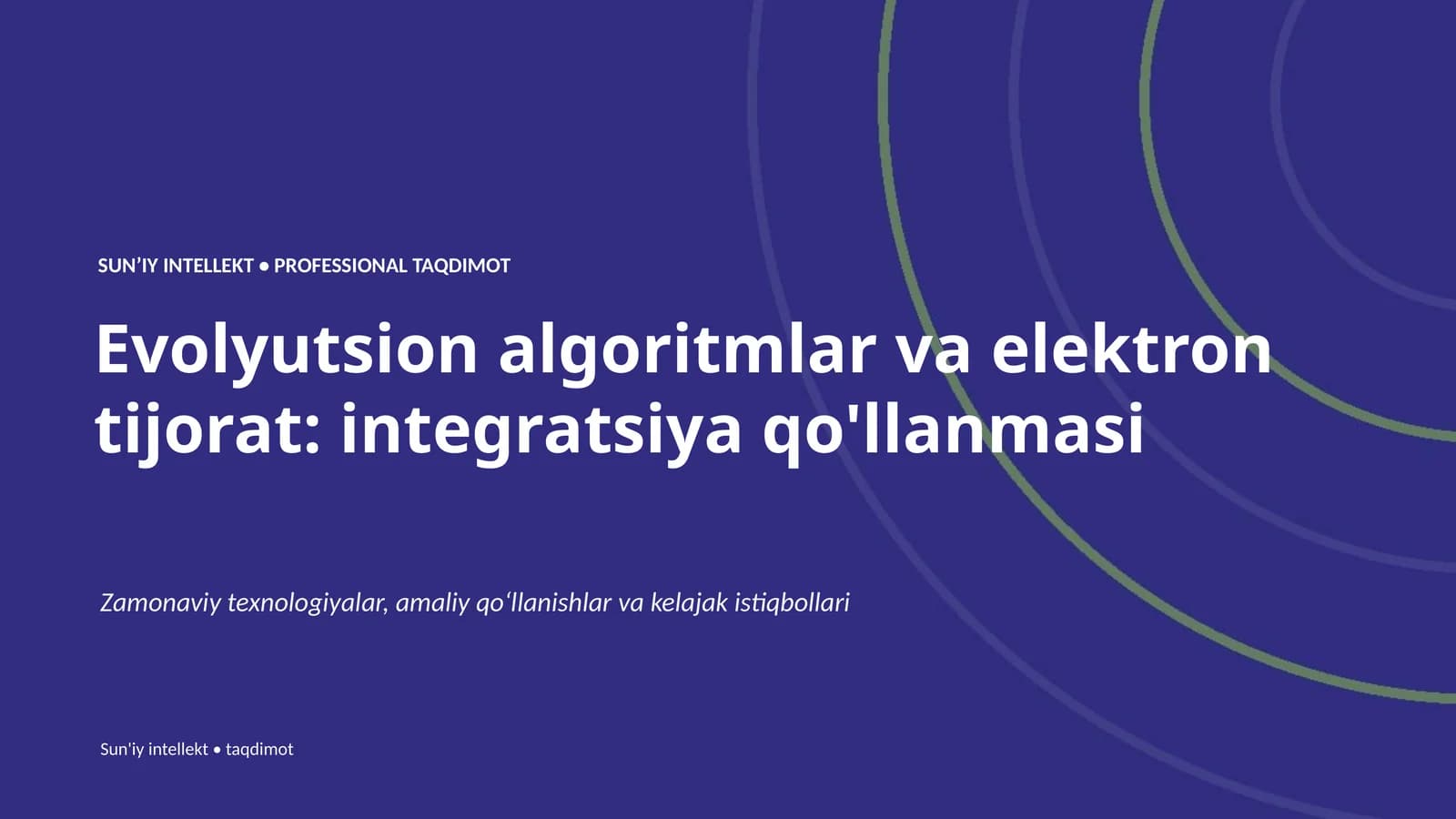 Evolyutsion algoritmlar va elektron tijorat: integratsiya qo'llanmasi