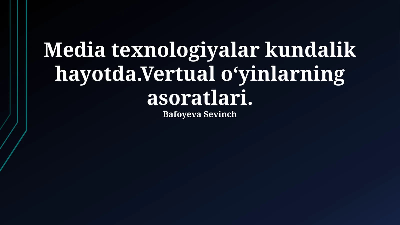 Kundalik Hayotda Media Texnologiyalari