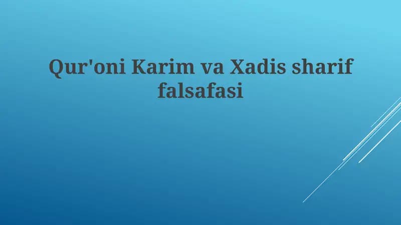 Qur'oniKarimvaXadisshariffalsafasi