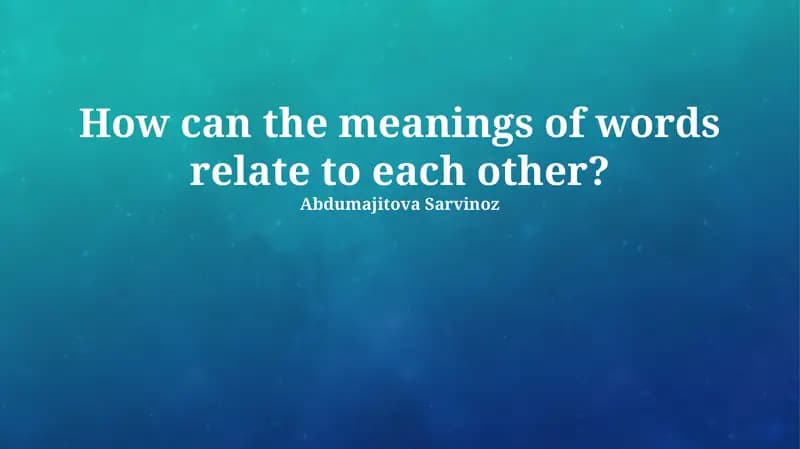 Figurative Language and Extended Meaning