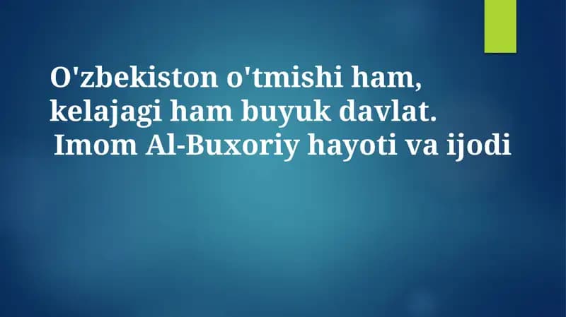 Oʻzbekiston: Buyuk Oʻtmishdan Yorqin Kelajakka