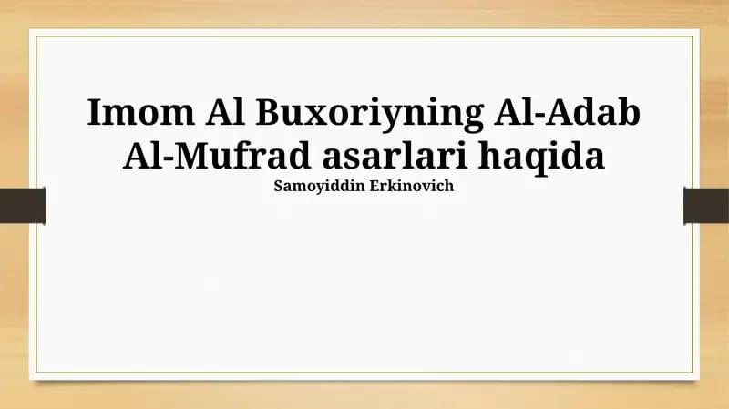 Adab ul-Mufrad