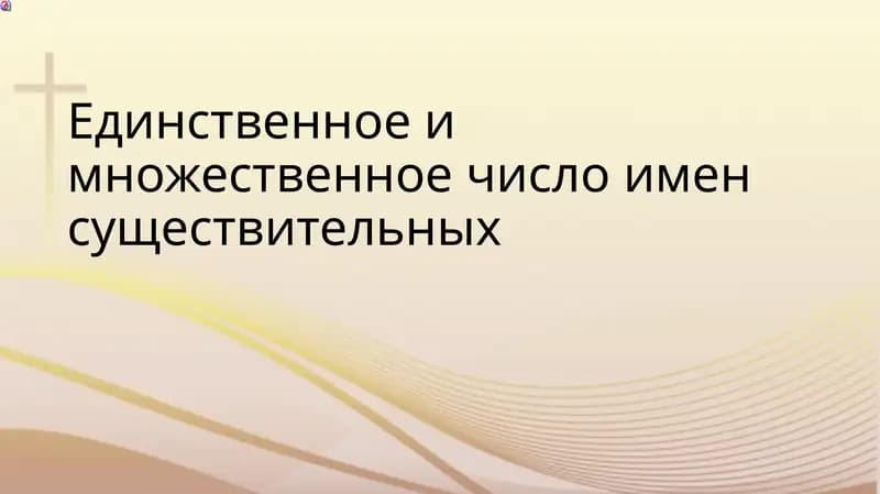 Единственное и множественное число имен существительных