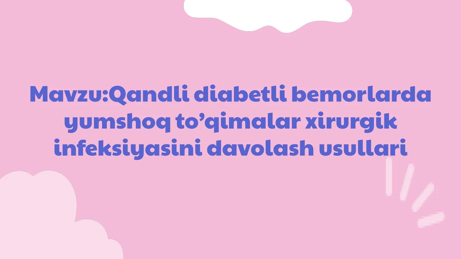 Qandli diabetli bemorlarda yumshoq to’qimalar xirurgik infeksiyasini davolash usullari