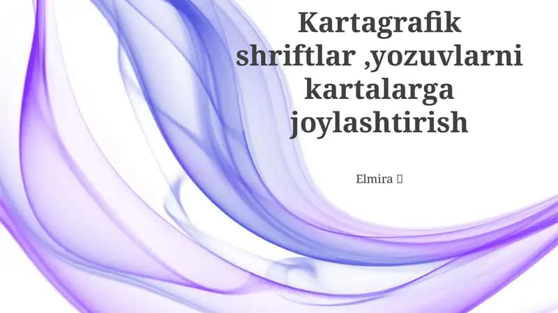 Kartografik Shriftlar, yozuvlarni kartalarga joylashtirish