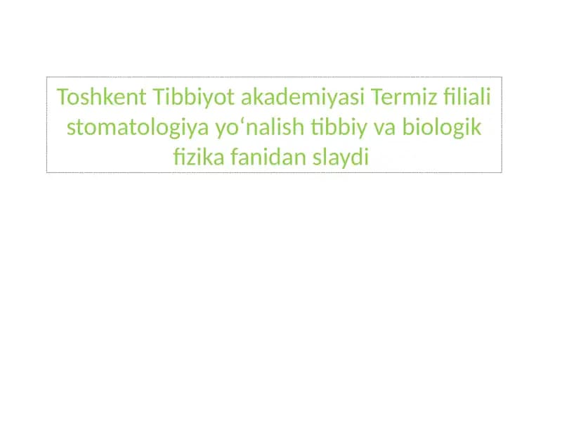 Stomatologik materiallarning fizik va mexanik xossalari. Tishning zichligini aniqlash. Suniy tishlarni tayyorlashds ishlatiladigan materiallarning mexanik xossalari