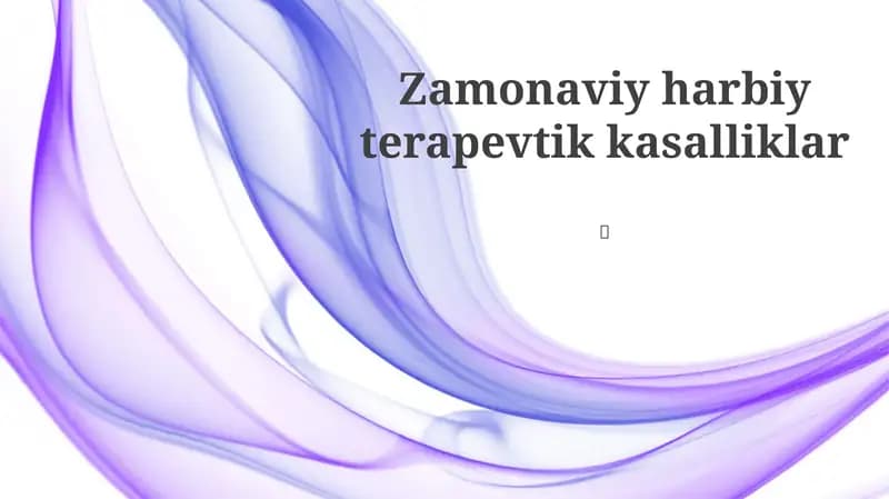 Zamonaviy harbiy terapevtik kasalliklar