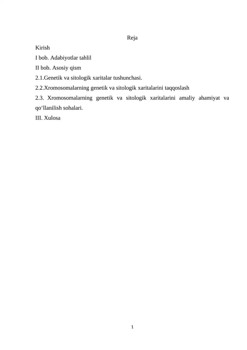 xromasomalarning genetik va sitologik xaritalari