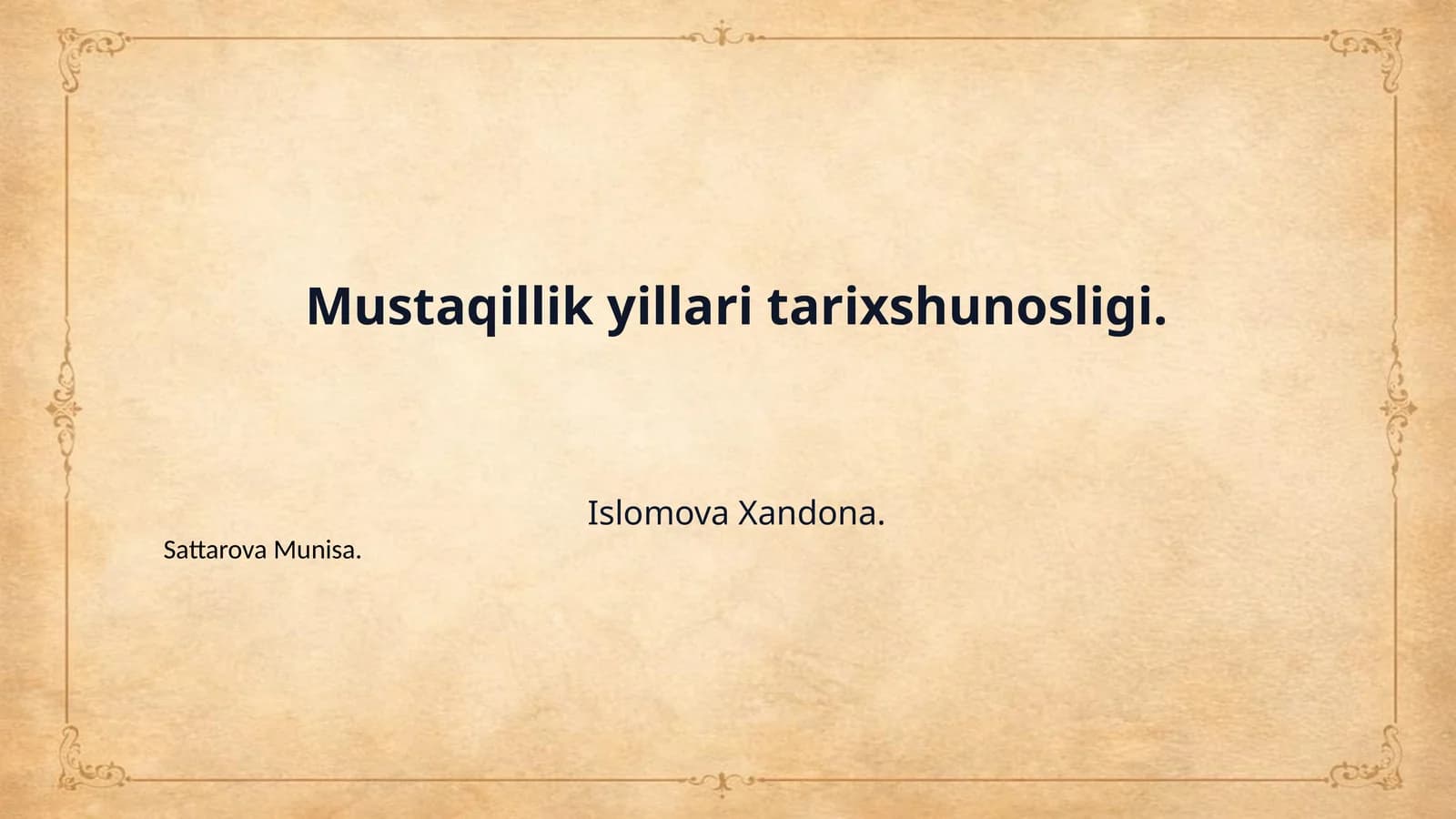 Mustaqillik yillari tarixshunosligi.