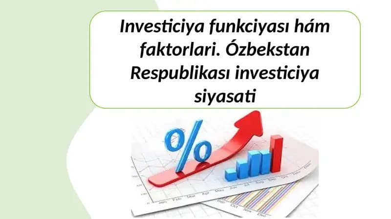 Investitsiya funkciyası hám faktorlari