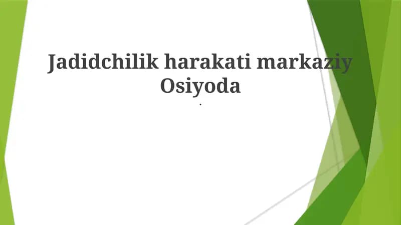 Jadidchilik harakati markaziy Osiyoda