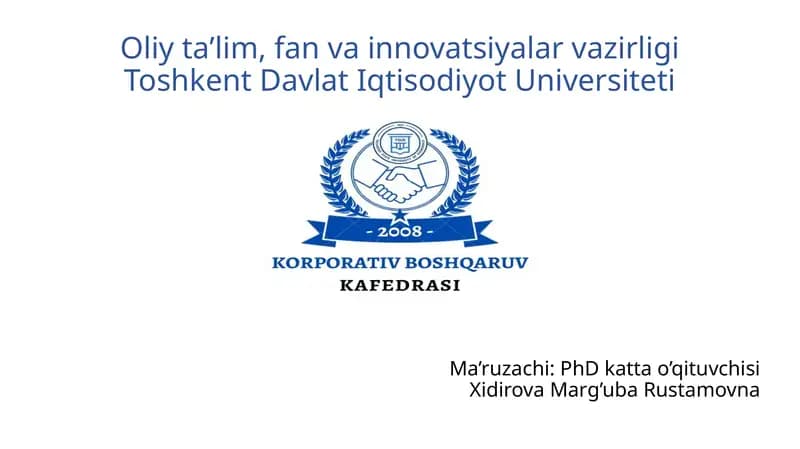 Davlat sektorida korporativ boshqaruv