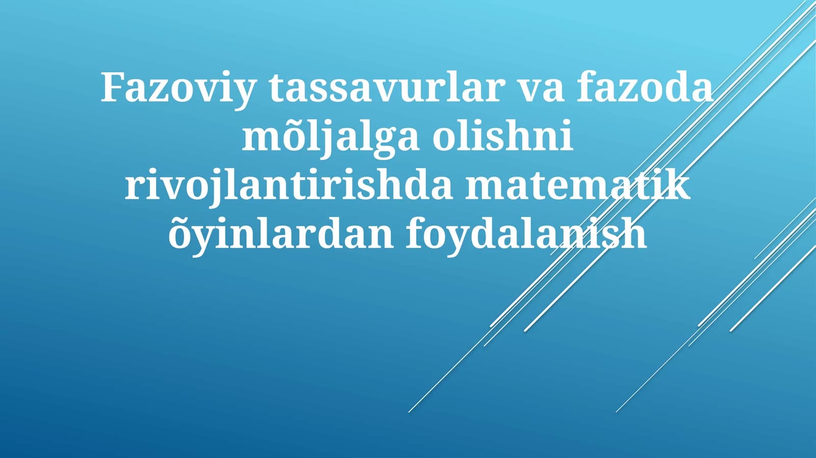 Fazoviytassavurlarvafazodamõljalgaolishnirivojlantirishdamatematikõyinlardanfoydalanish