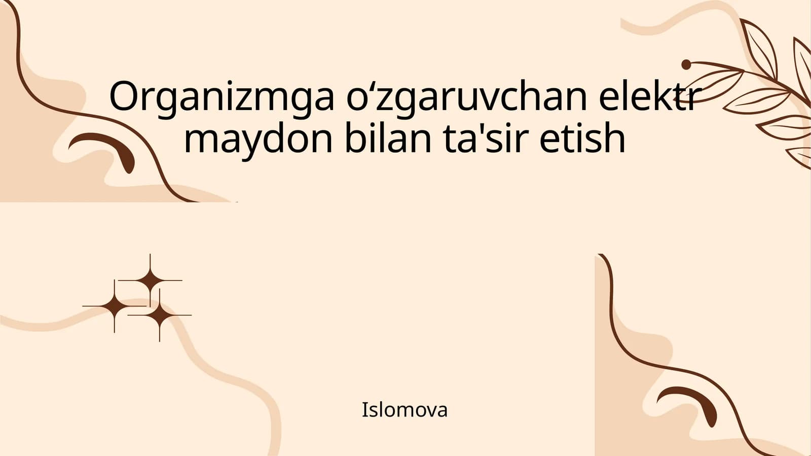 Organizmga oʻzgaruvchan elektr maydon bilan ta'sir etish