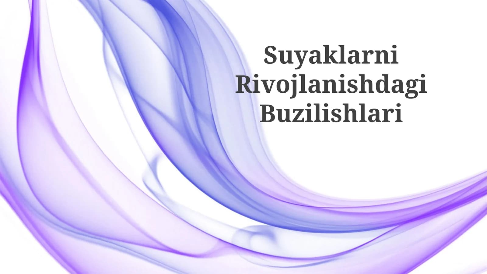 Suyaklarni Rivojlanishdagi Buzilishlari