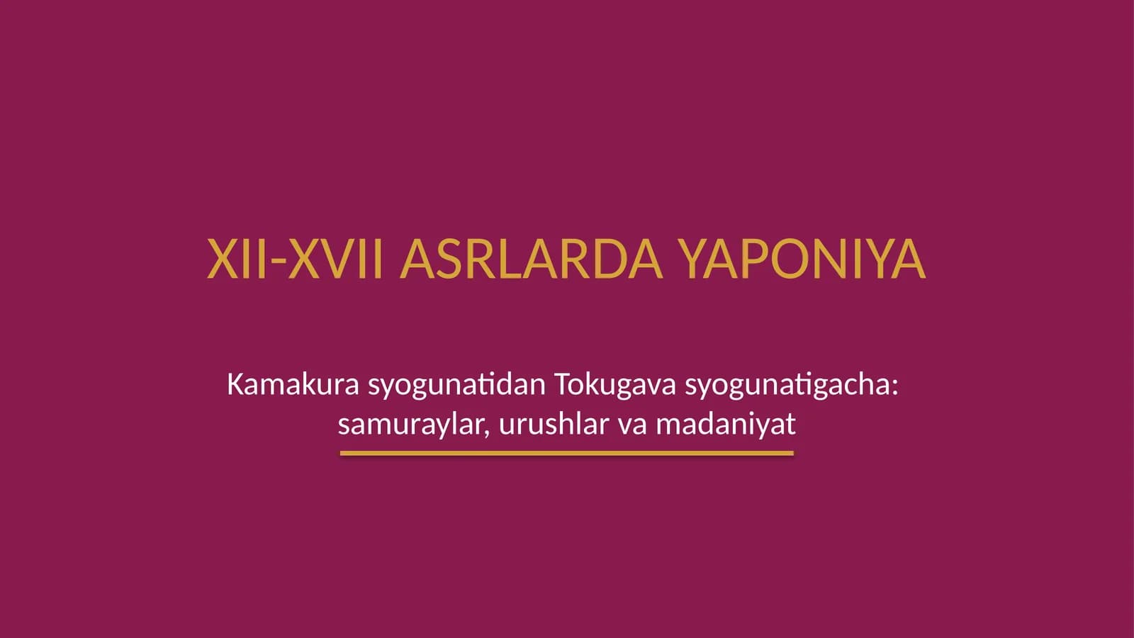 XII-XVII asrlarda Yaponiya