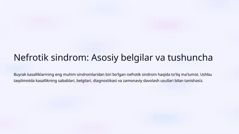 Nefrotik sindrom