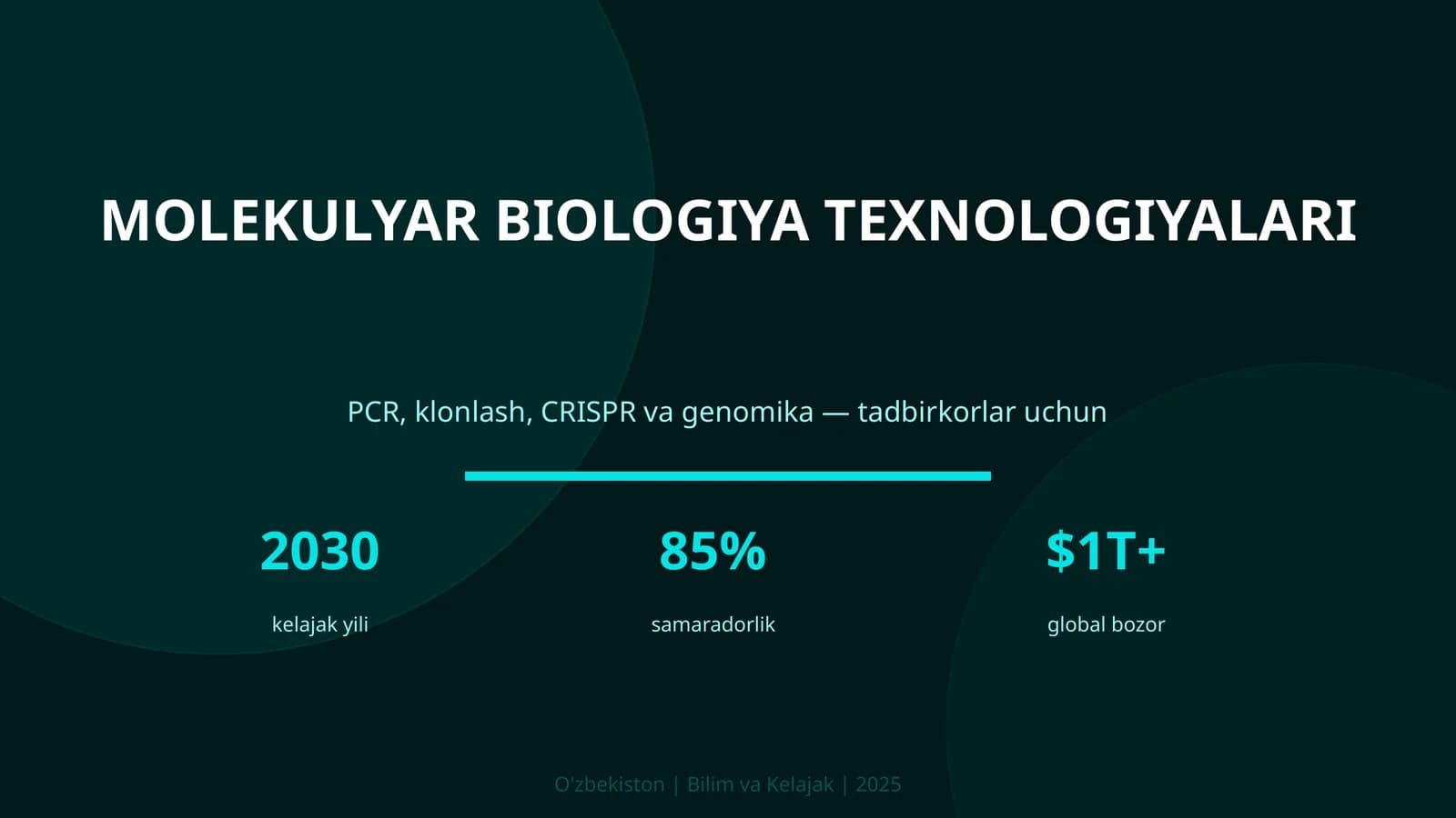 MOLEKULYAR BIOLOGIYA TEXNOLOGIYALARI